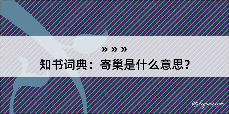 知书词典：寄巢是什么意思？