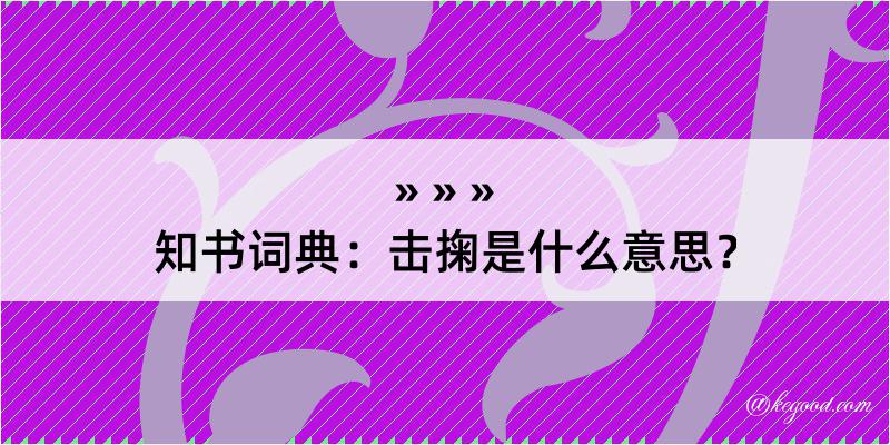 知书词典：击掬是什么意思？