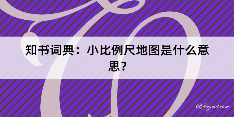 知书词典：小比例尺地图是什么意思？