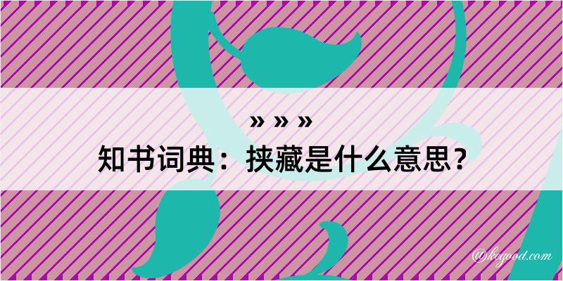 知书词典：挟藏是什么意思？