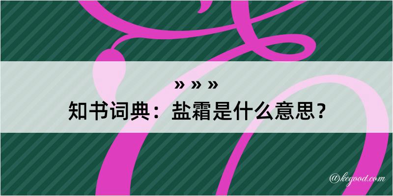 知书词典：盐霜是什么意思？