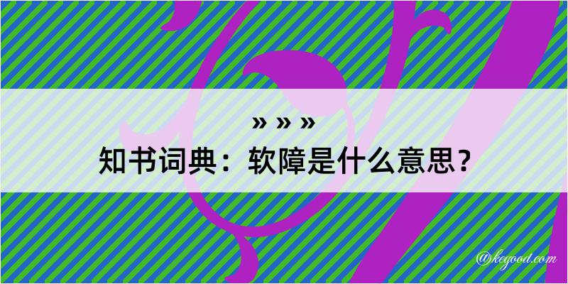 知书词典：软障是什么意思？