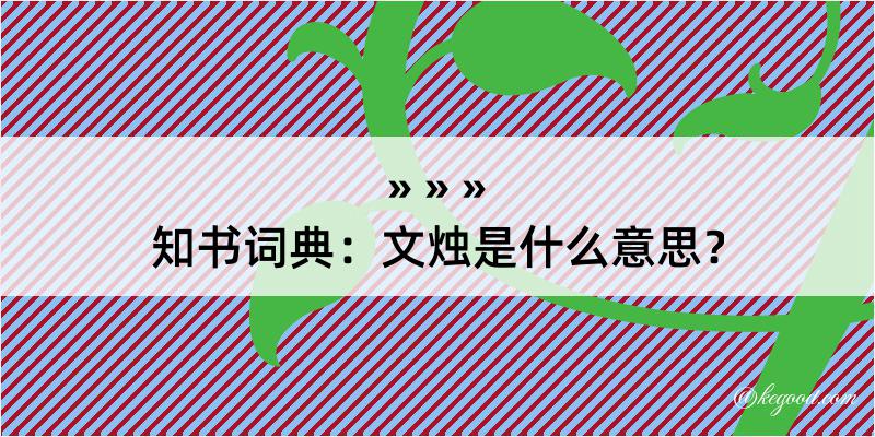 知书词典：文烛是什么意思？