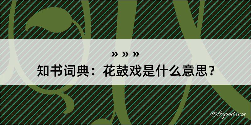 知书词典：花鼓戏是什么意思？