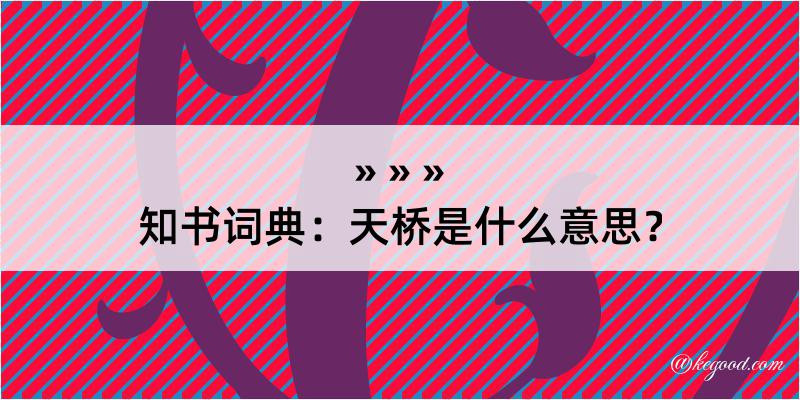 知书词典：天桥是什么意思？