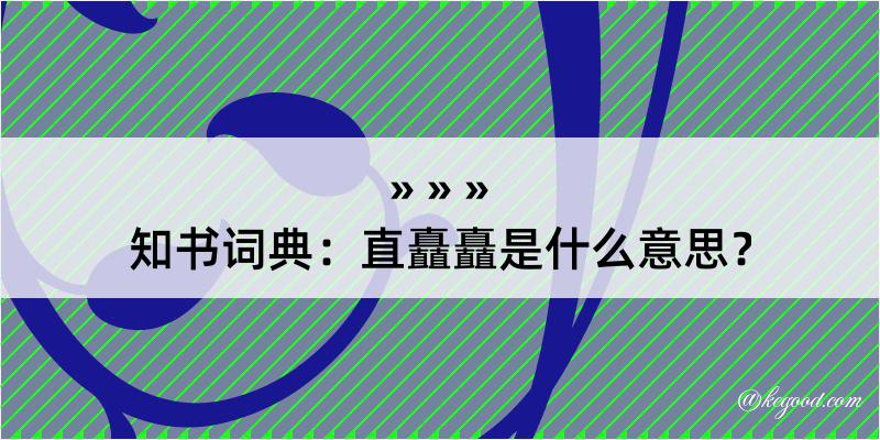 知书词典：直矗矗是什么意思？