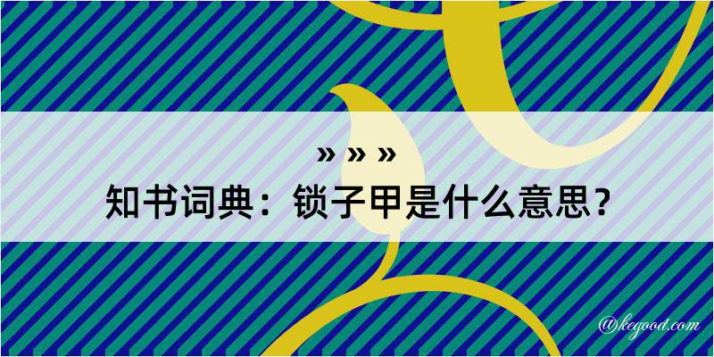 知书词典：锁子甲是什么意思？