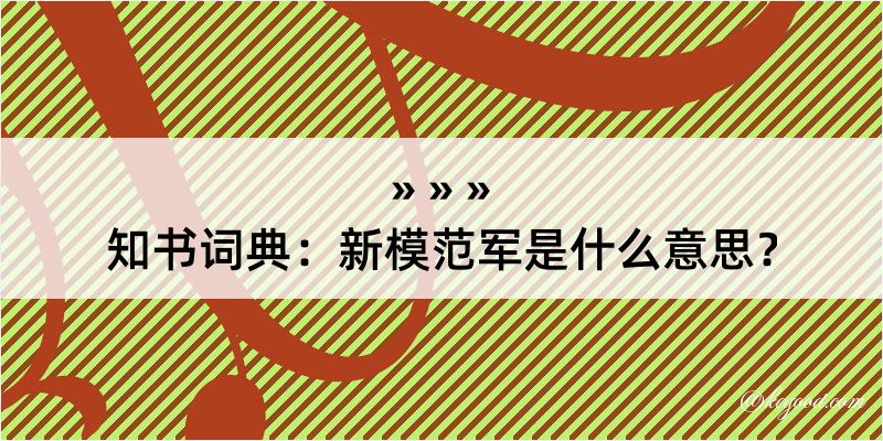 知书词典：新模范军是什么意思？