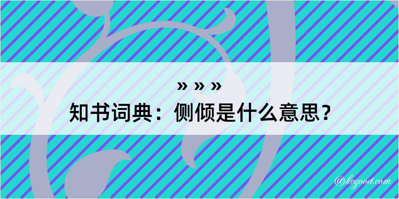 知书词典：侧倾是什么意思？