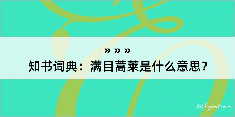 知书词典：满目蒿莱是什么意思？