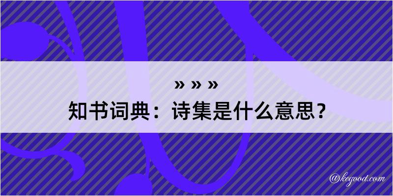 知书词典：诗集是什么意思？