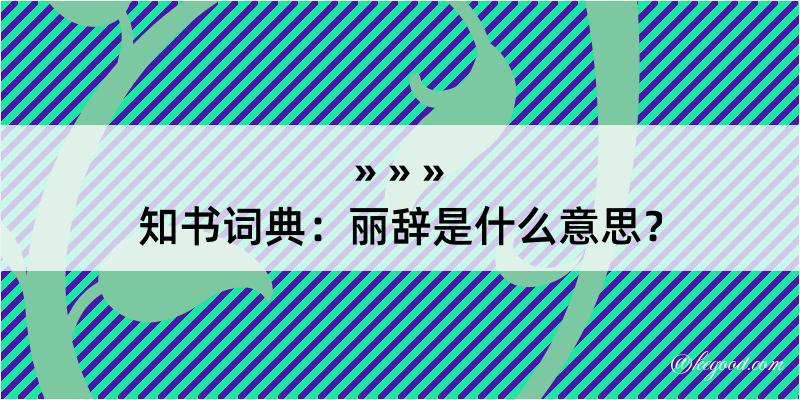 知书词典：丽辞是什么意思？