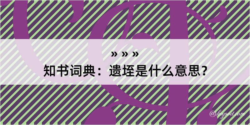 知书词典：遗垤是什么意思？