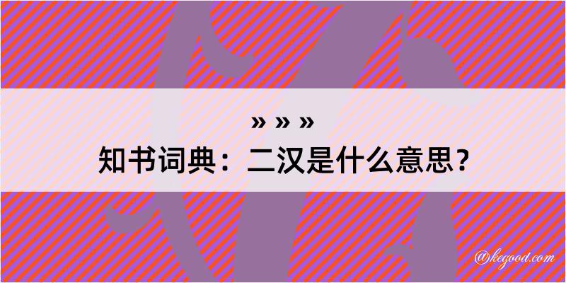 知书词典：二汉是什么意思？