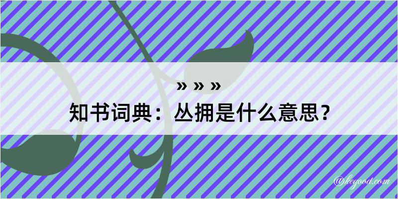 知书词典：丛拥是什么意思？