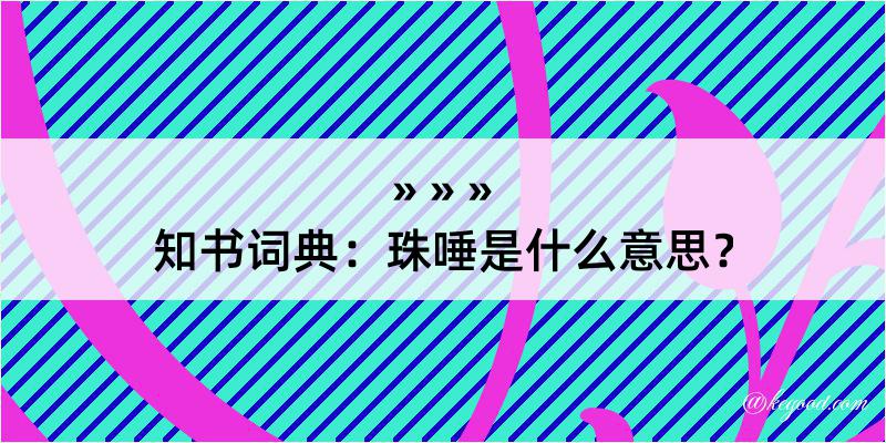 知书词典：珠唾是什么意思？