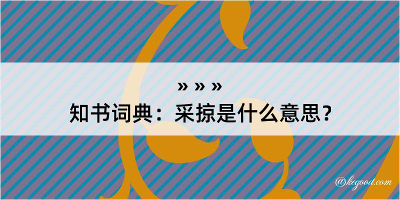 知书词典：采掠是什么意思？