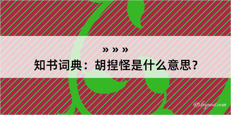 知书词典：胡揑怪是什么意思？