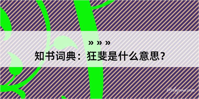 知书词典：狂斐是什么意思？