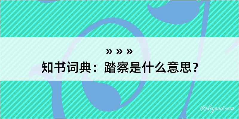 知书词典：踏察是什么意思？