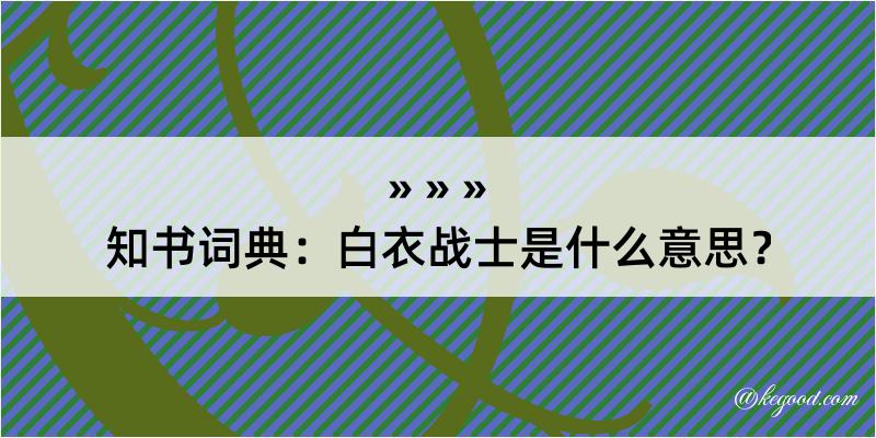 知书词典：白衣战士是什么意思？