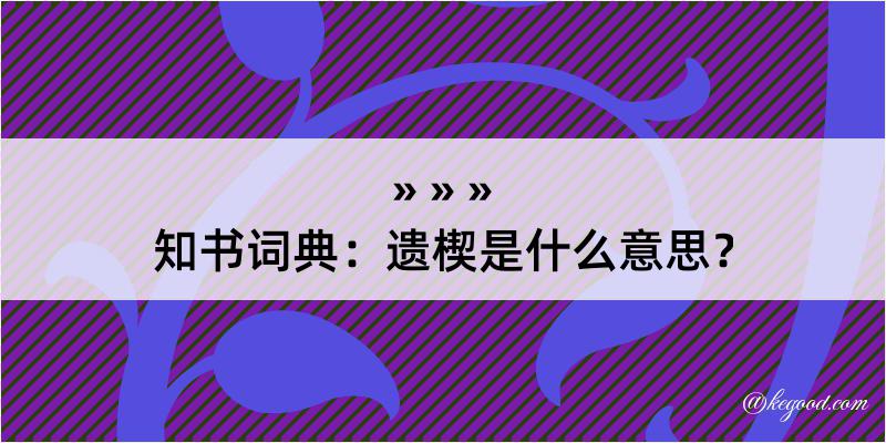 知书词典：遗楔是什么意思？