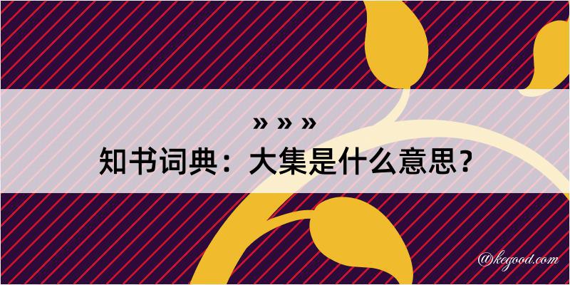 知书词典：大集是什么意思？