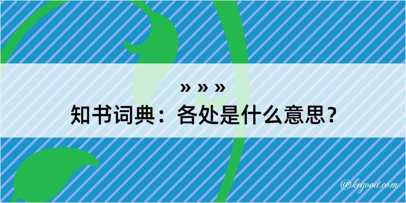 知书词典：各处是什么意思？