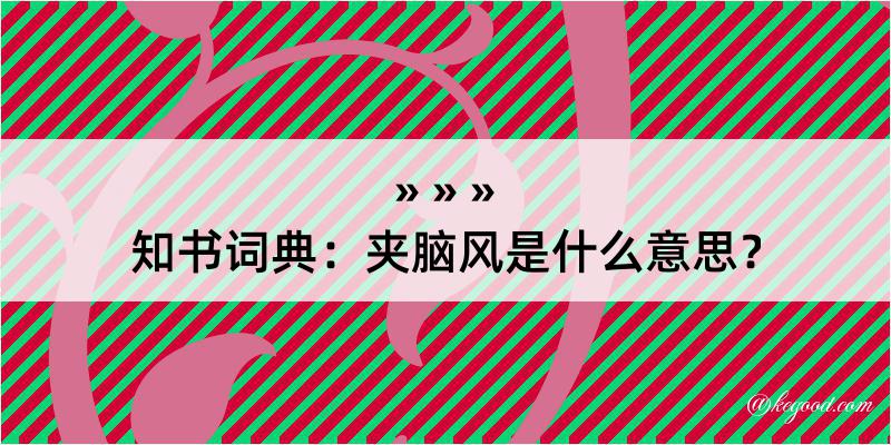 知书词典：夹脑风是什么意思？