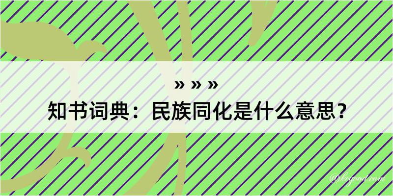 知书词典：民族同化是什么意思？