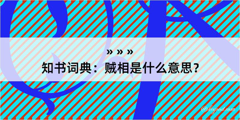 知书词典：贼相是什么意思？