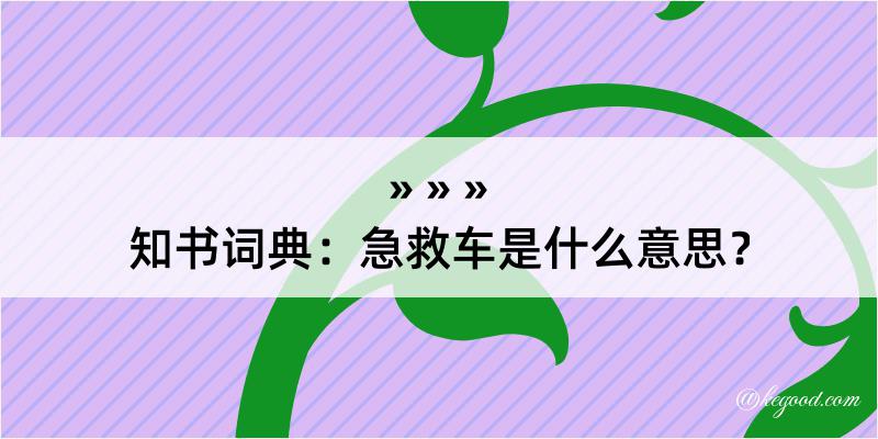 知书词典：急救车是什么意思？