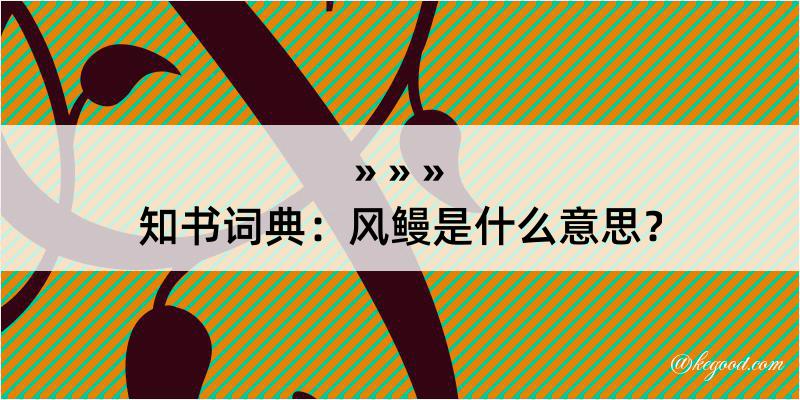 知书词典：风鳗是什么意思？