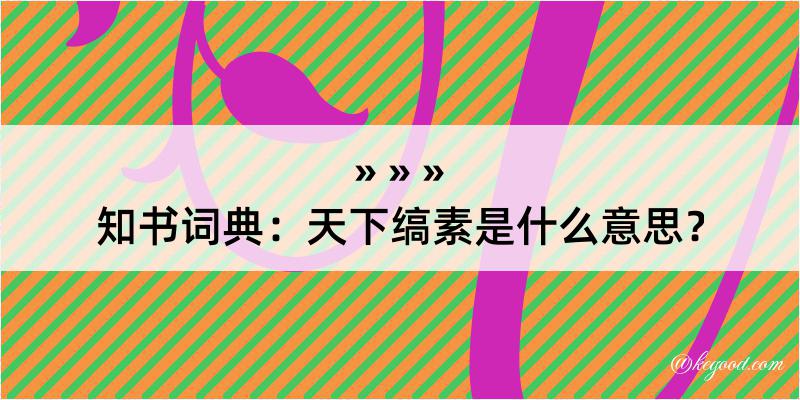 知书词典：天下缟素是什么意思？