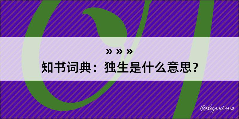 知书词典：独生是什么意思？