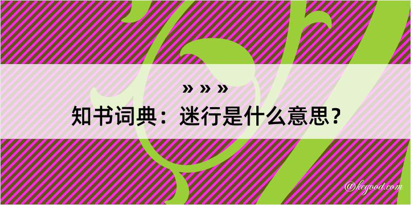 知书词典：迷行是什么意思？