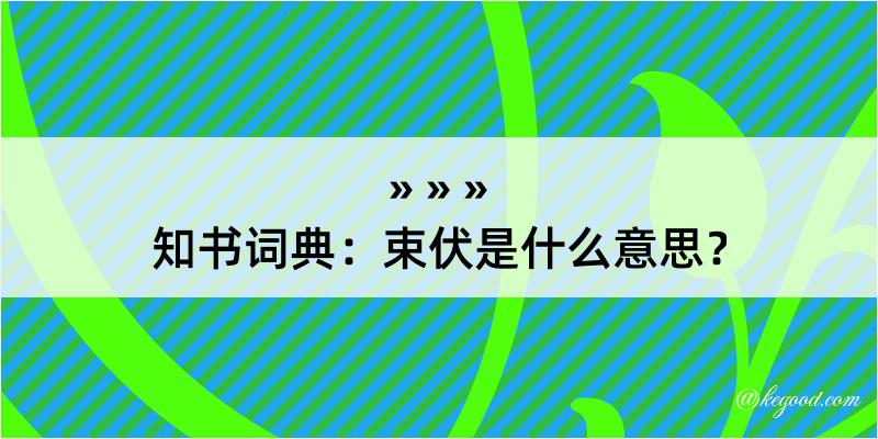 知书词典：束伏是什么意思？