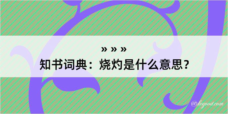 知书词典：烧灼是什么意思？