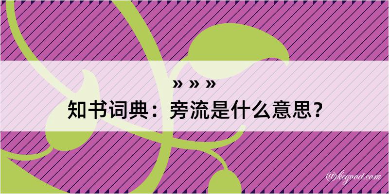 知书词典：旁流是什么意思？