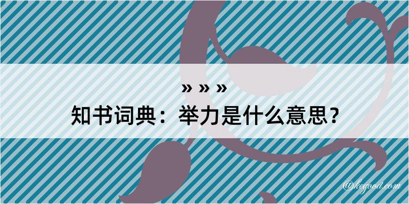 知书词典：举力是什么意思？