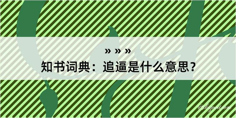 知书词典：追逼是什么意思？