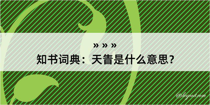 知书词典：天眚是什么意思？