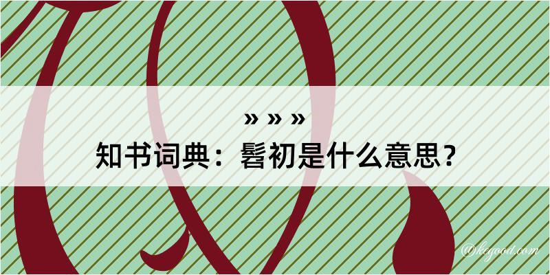 知书词典：髫初是什么意思？