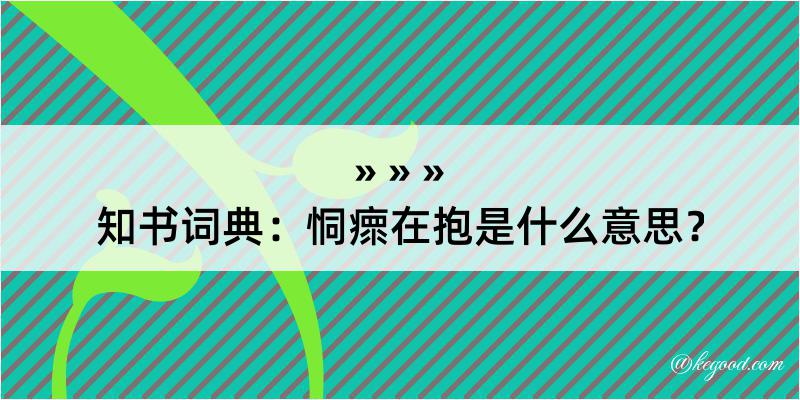 知书词典：恫瘝在抱是什么意思？