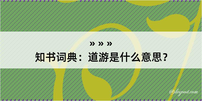 知书词典：道游是什么意思？