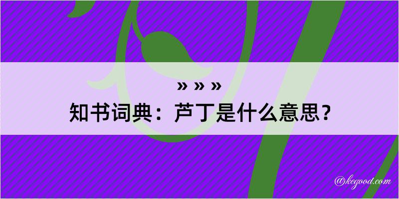 知书词典：芦丁是什么意思？