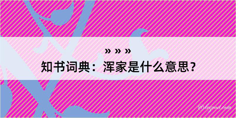 知书词典：浑家是什么意思？