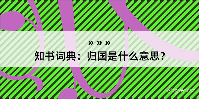 知书词典：归国是什么意思？