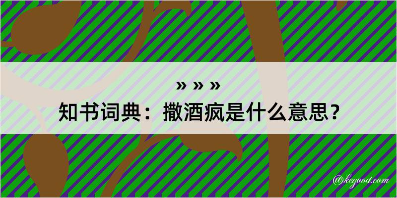 知书词典：撒酒疯是什么意思？