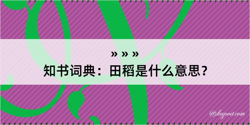 知书词典：田稻是什么意思？